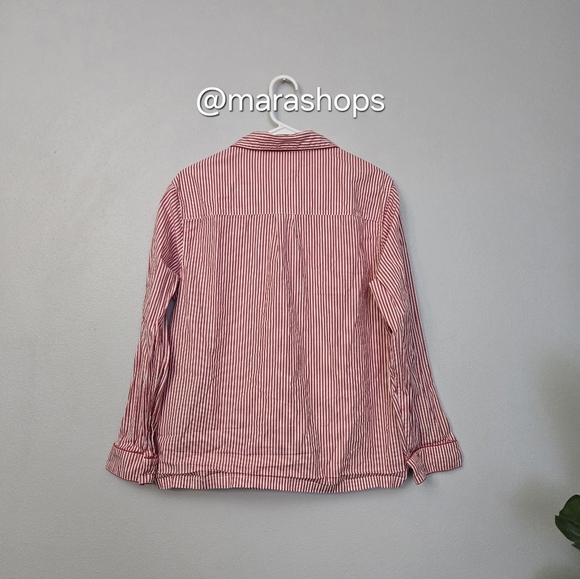 LAKE Pajamas Poplin Piped Shirt in Scarlet Red - Picture 4 of 6